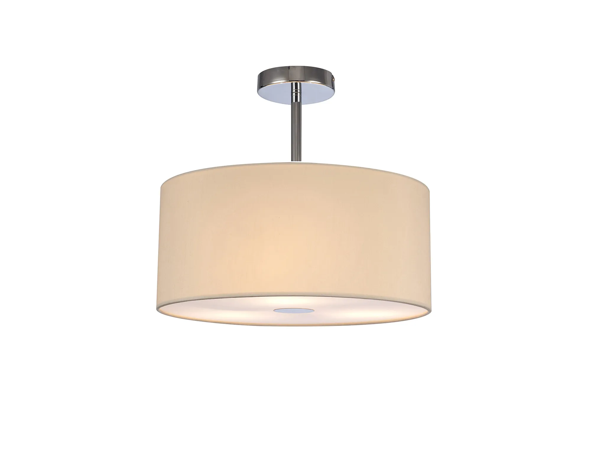 Baymont 40cm Semi Flush 3 Light Polished Chrome, Ivory Pearl, Frosted Diffuser